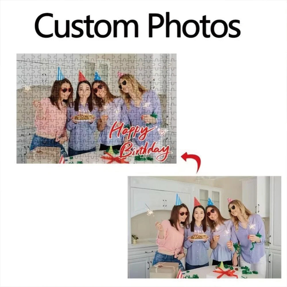 35/300/500/1079pcs Personalized Custom Photo Puzzle Party Photos Assembling Picture