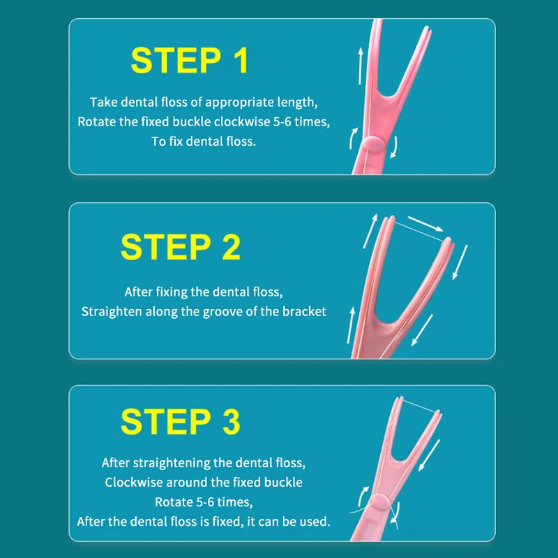 10m Dental Floss With Holder With Storage Box Teeth Cleaning Picks Reusable Replaceable Handle Stick Tool Threader For Braces
