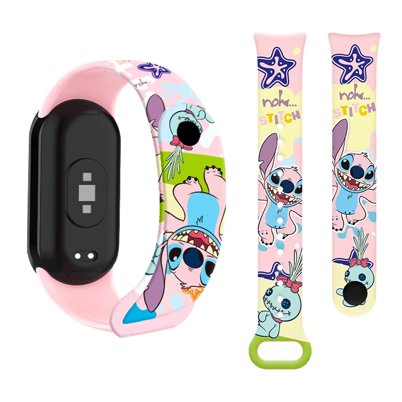 Bracelet imprimé série Stitch pour Xiaomi Mi Band 10 9 8, Bracelet remplaçable pour Mi Band 9/8 NFC, cadeau