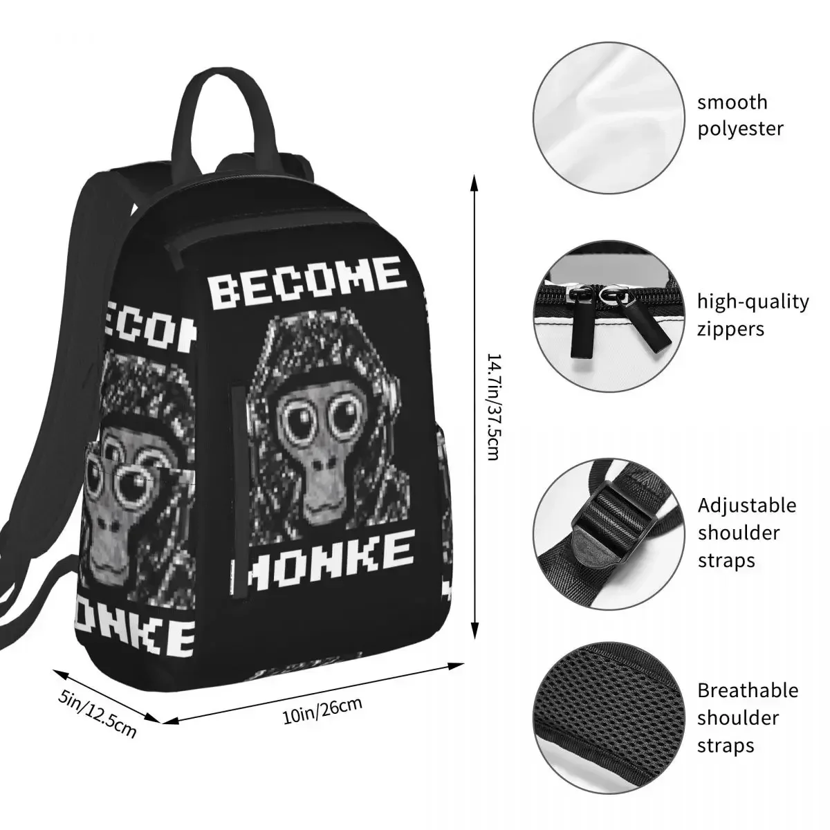 Custom Bag Gorilla Tag Become Monke - Gtag Monkey Backpack Student BookBag Children School Bag Computer Shoulder Bags Boys Girls