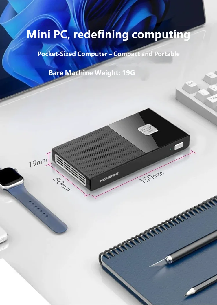 MOREFINE M6 Intel N100/N200 Mini PC DDR5 Dual Channel RAM Dual M.2 SSD Windows 11 Pro WiFi 6 Bluetooth 5.2 Desktop Computer