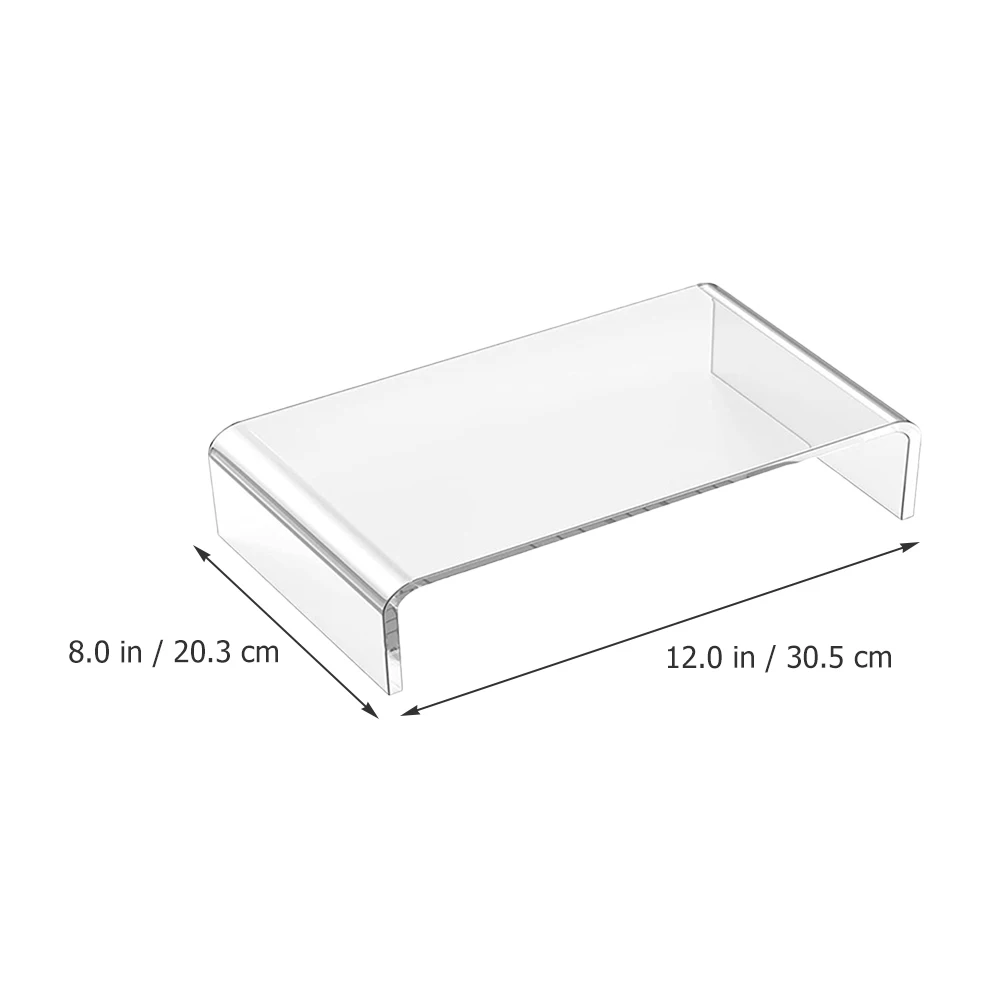 

Acrylic Monitor Stand Laptop Riser Heightening Desk Clear Base Compact Transparent Computer Storage Workstation Display Rack