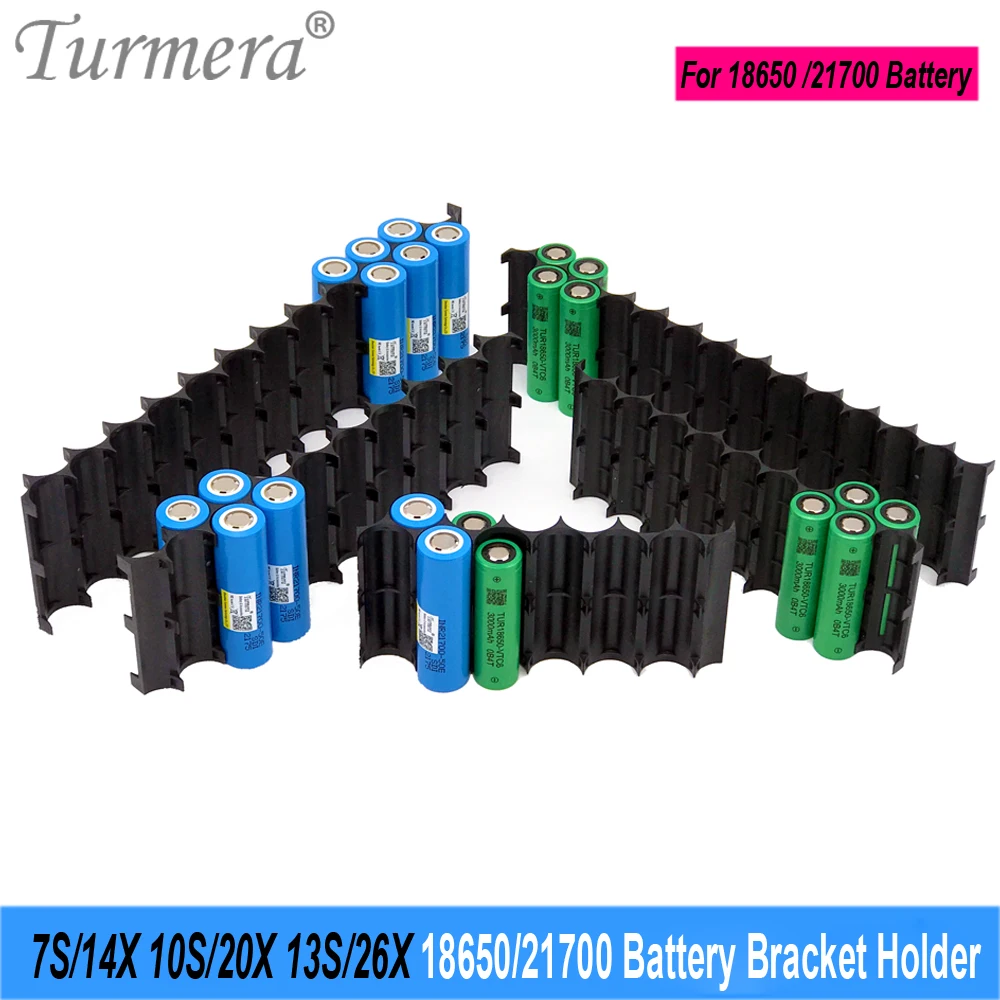 Turmera 18650 21700 Battery Holder 5S 7S 10S 13S Bracket Spacer Assemble for 12V 36V 48V Electric Bike or E-scooter Battery Use