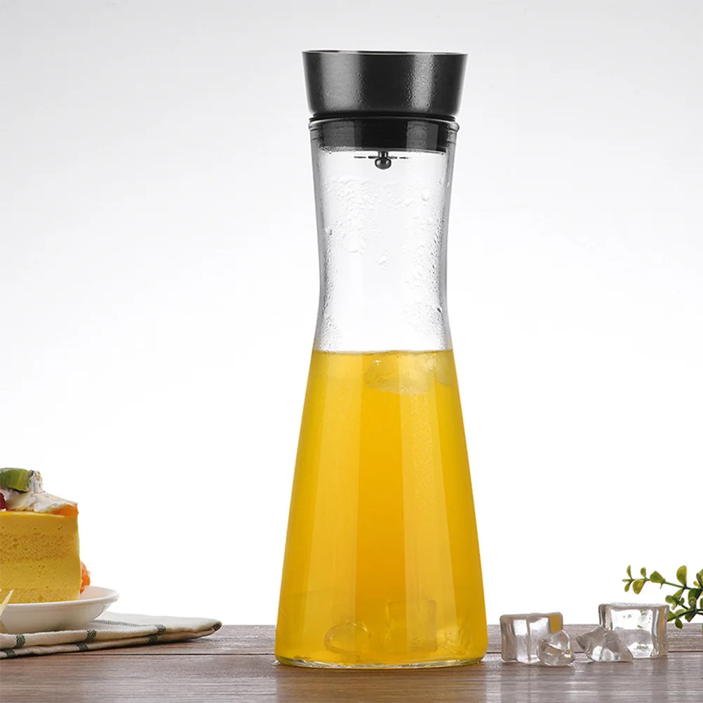 

Glass Cold Water Pot 900ml Heat Resistant Transparent Juice Kettle Steel Cover Explosion Proof Heat Resistant Water Pot