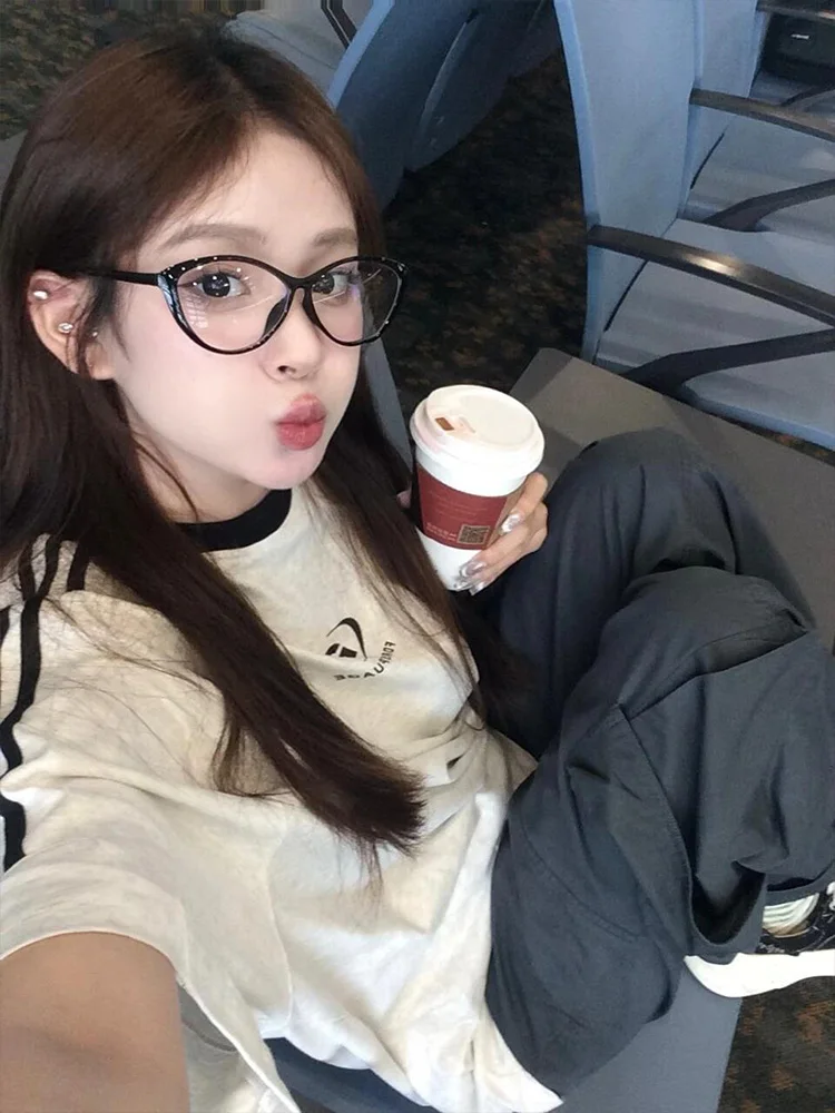 

Американская свободная футболка в стиле ретро Blo ort Sve, женская летняя модная дизайнерская хлопковая круглая повседневная футболка Ne