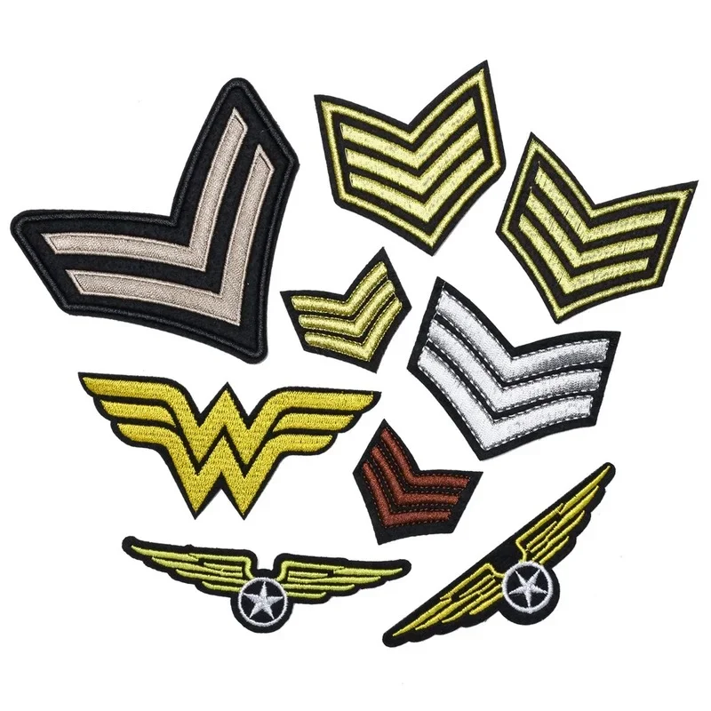 

50pcs/Lot Vintage Embroidery Patch Golden Silver Green Wing Badge Clothing Decoration Accessory Craft Diy Applique