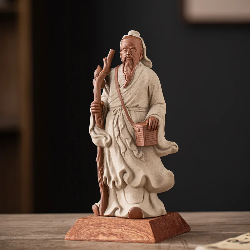Ceramic Huatuo Divine Physician sculptures and figurines， Chinese historical figures Home Living Room Office Table decoration