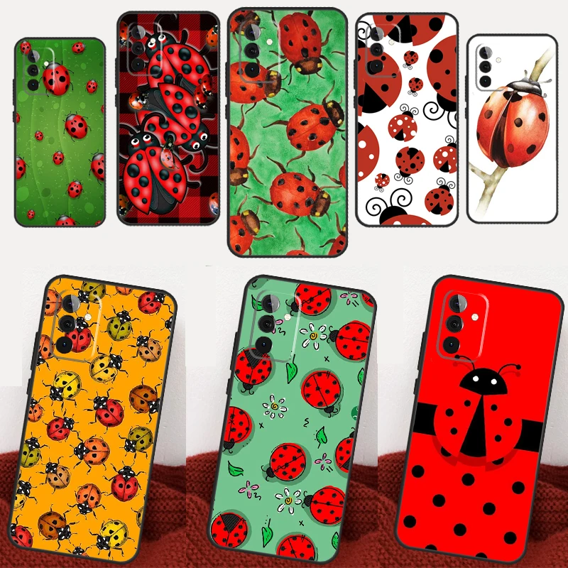 Ladybug Beetle Case For Samsung Galaxy A34 A54 A14 A24 A12 A22 A32 A52 A51 A71 A73 A53 A33 A23 A13 Cover