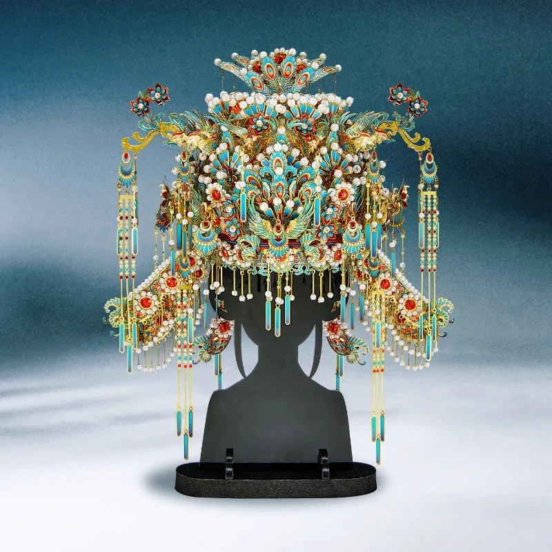 Трехмерная металлическая головоломка Pinku Shili Hongzhuang Dot Cui Phoenix Crown 3D, подарок на День святого Валентина, свадебный подарок