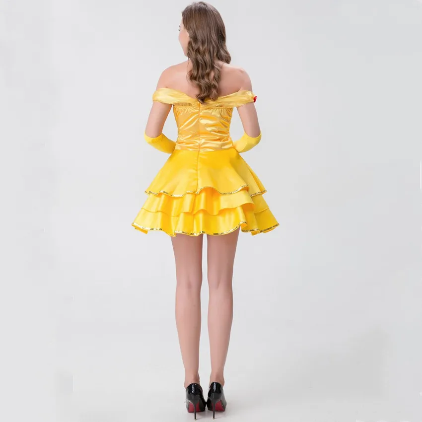 Halloween Sexy Fairy Princess Belle Fancy Dress Adult Women Fantasia Beauty Beast costumi Cosplay femminile Anime Cosplay abbigliamento