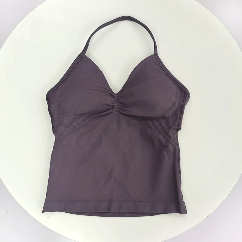 Sexy sportbeha voor dames - ontwerp met open rug, ademende rekbare stof voor yoga - elegante effen kleur all-season activewear