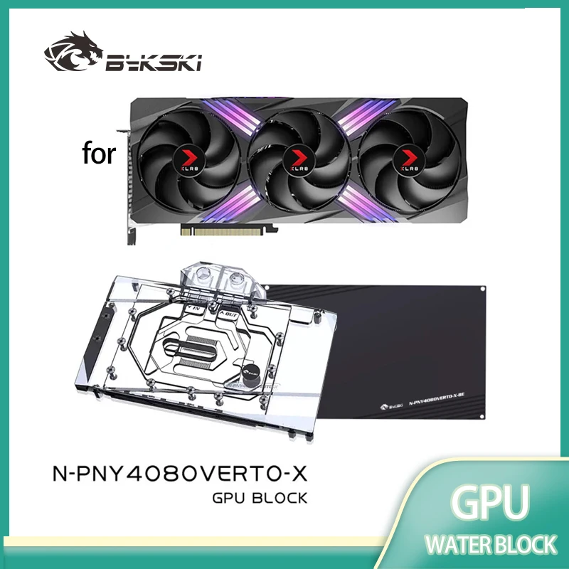 Водяной блок Bykski N-PNY4080VERTO-X для карты графического процессора PNY GeForce RTX 4080 Super Founders Edition/медный охладитель/предотвращает коррозии