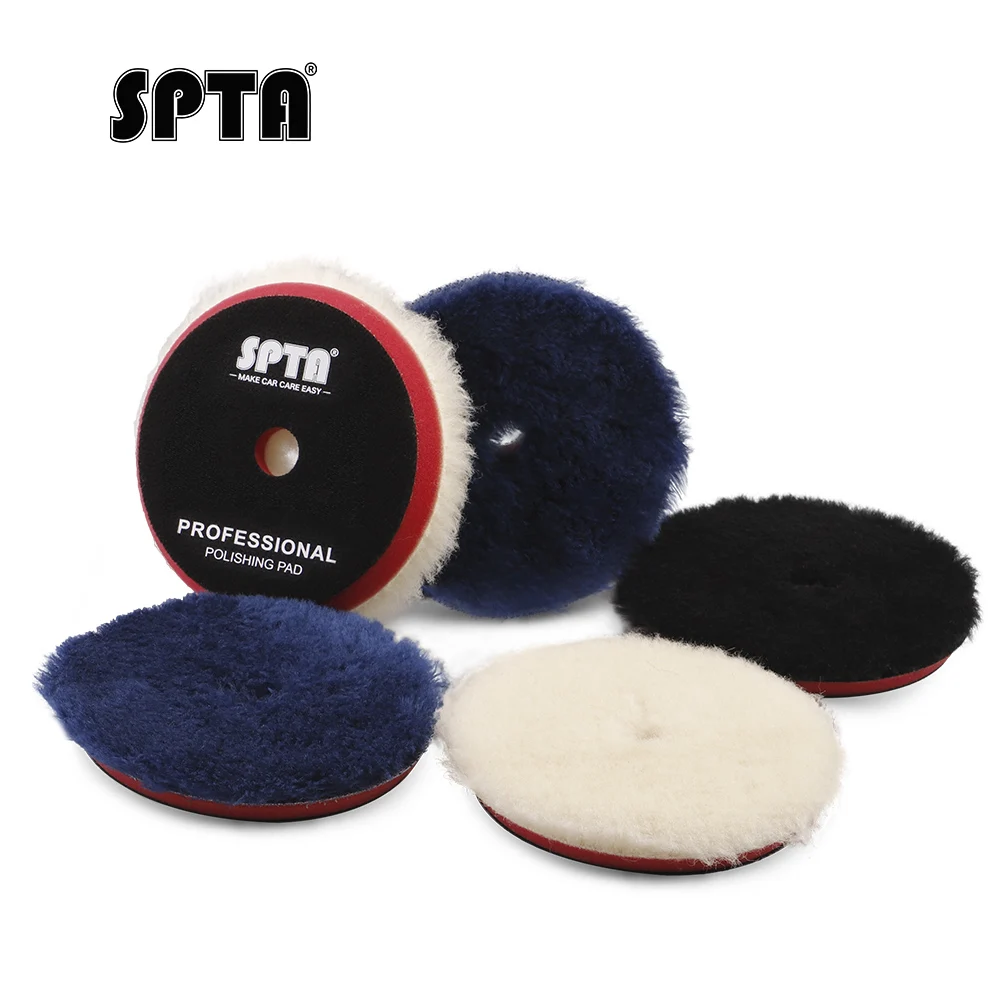 SPTA 3'/5'/6' Wool Polishing Pad High Density Lambs Woollen Polish Buffing Pad for Car Polisher