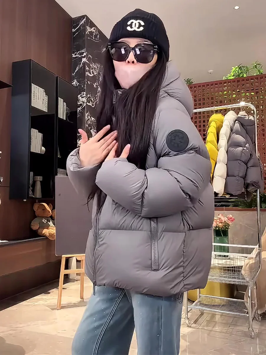 

Повседневная женская зимняя куртка-пуховик средней длины с капюшоном, свободного кроя, 90% белого пуха, теплая, утепленная верхняя одежда