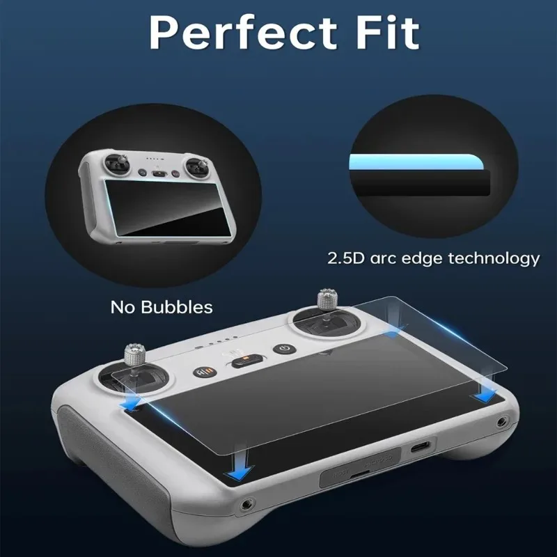 1-5PCS Tempered Glass Films for DJI RC/RC2 Remote Control Full Coverage Ultra-clear Hardness Screen Protectors for DJI RC 1 2