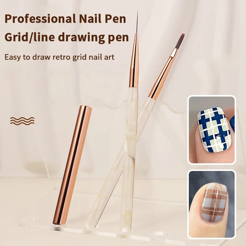 1/2PCS French Plaid Nail Art Brushes Set Line Grid Pattern Drawing Pen For DIY UV Gel Extension Painting Supplies DIY Design