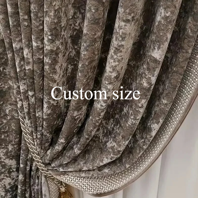 

Custom Size Fashion Luxury European Luxury French Velvet Curtains for Living Room Bedroom Dining