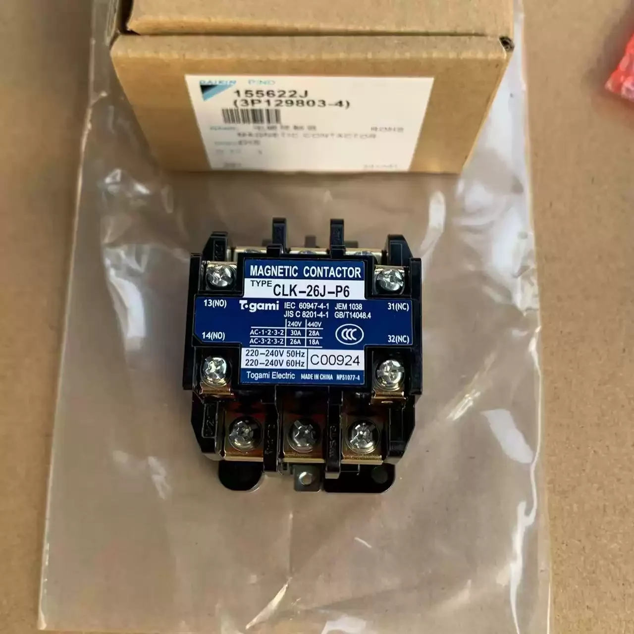 CLK-26J-P6 Contactor for New Daikin Air Conditioning VRV2/3 Generation Constant Frequency Compressor