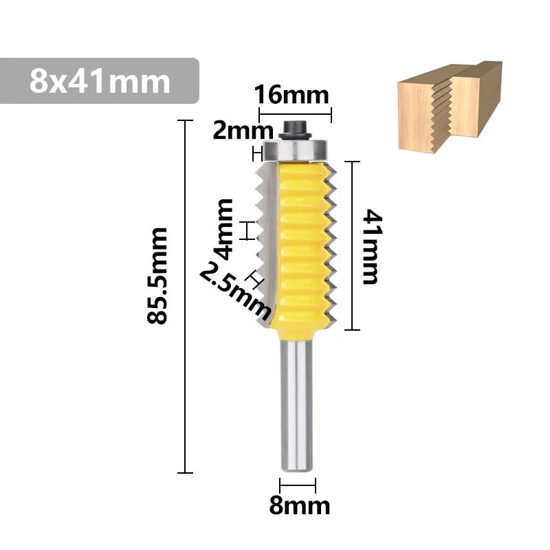 8mm Shank Finger Joint Router Bits Glue Panel V Joint Milling Cutter for Woodworking Tools Tenon Bits