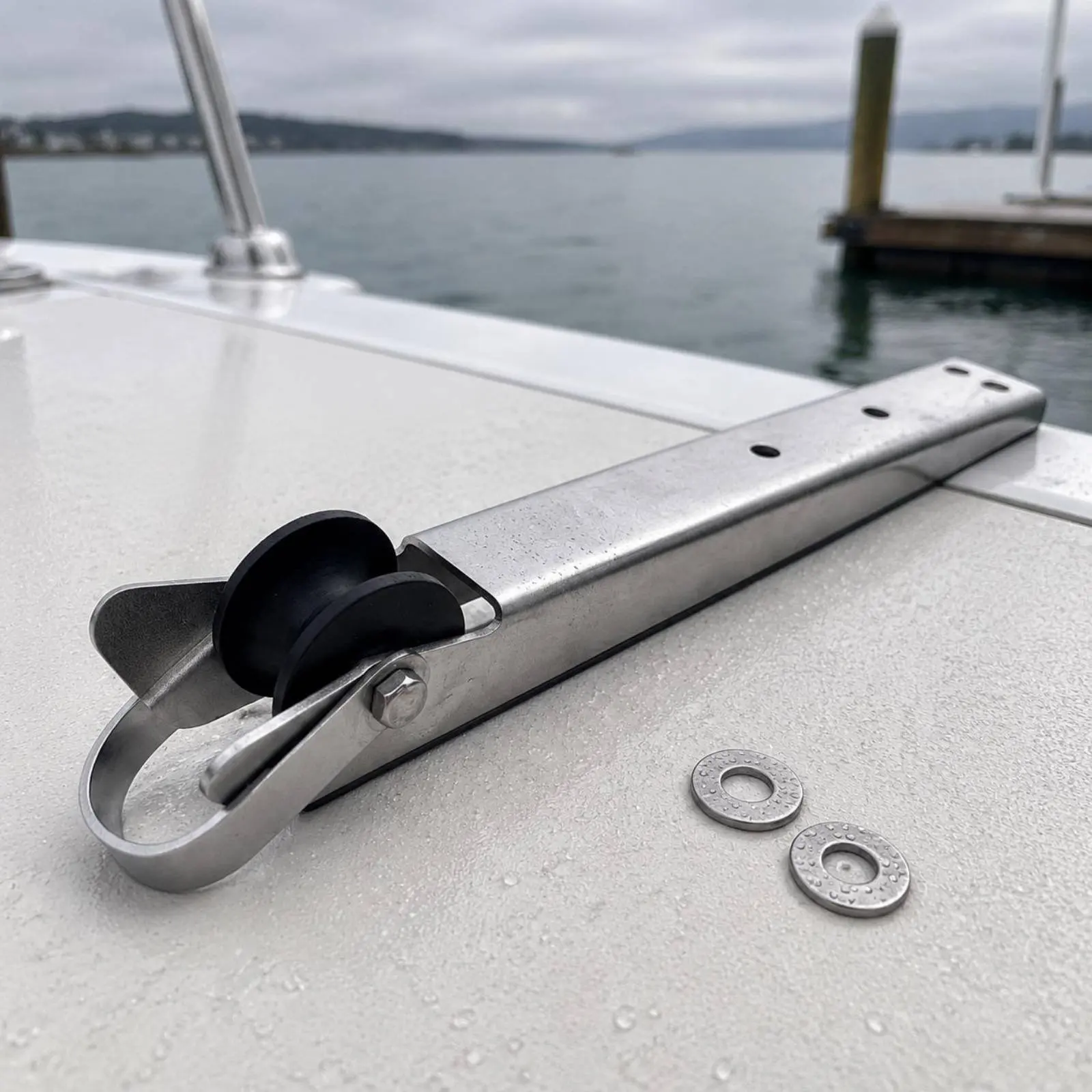 

316 Stainless Steel Anchor Roller Long-Lasting Stainless Steel Anchor Roller Easy Install Even Surface for Boating