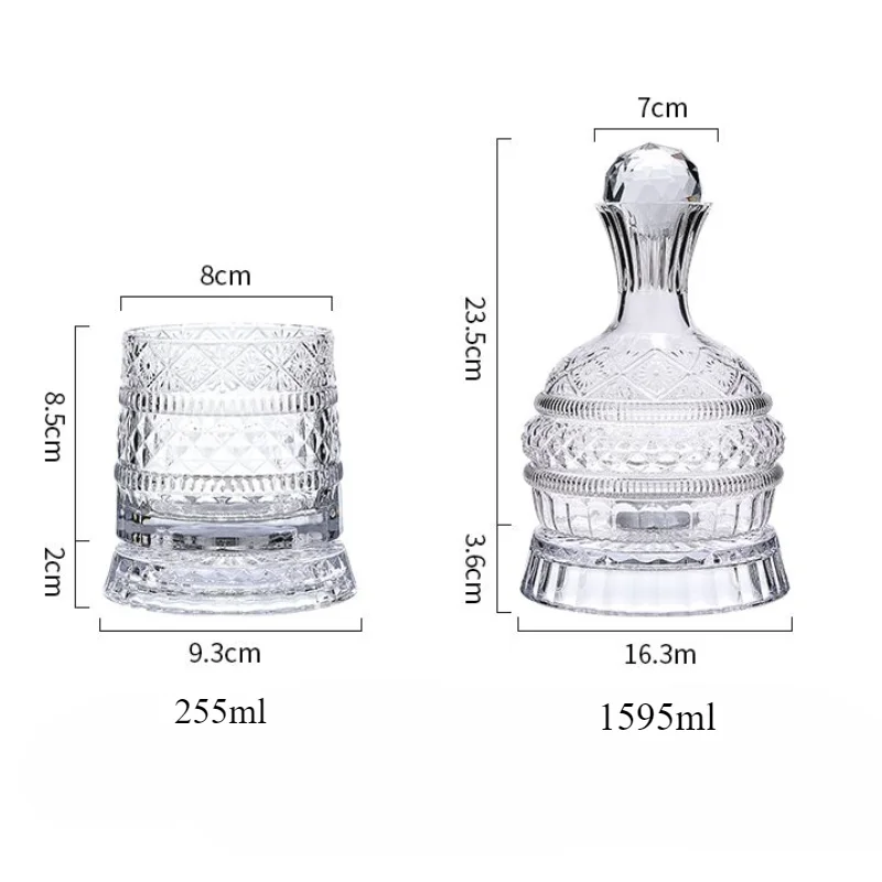 Crystal Glass Rotating Decanter Whisky Glass Red Wine Whisky Decanter Luxury Decanter 360° Rotating Bar Wine Accessories