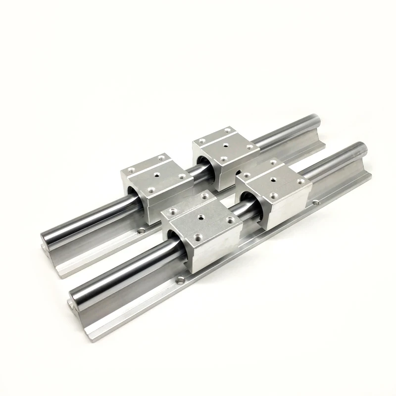 

20mm Aluminum Bracket Guide Rail SBR20 300mm 2Pcs And 4 SBR20UU Bearing Blocks For Cnc Parts