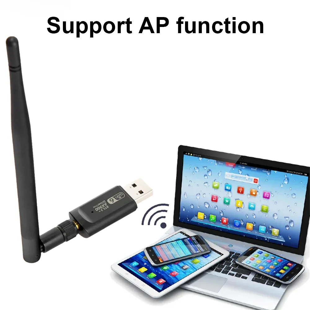 WiFi 6E AX900Mbps BT 5.3 Wireless USB Adapter Dual Band 2.4G/5GHz Wireless Receiver For PC/Laptop Driver Free For Win10/11