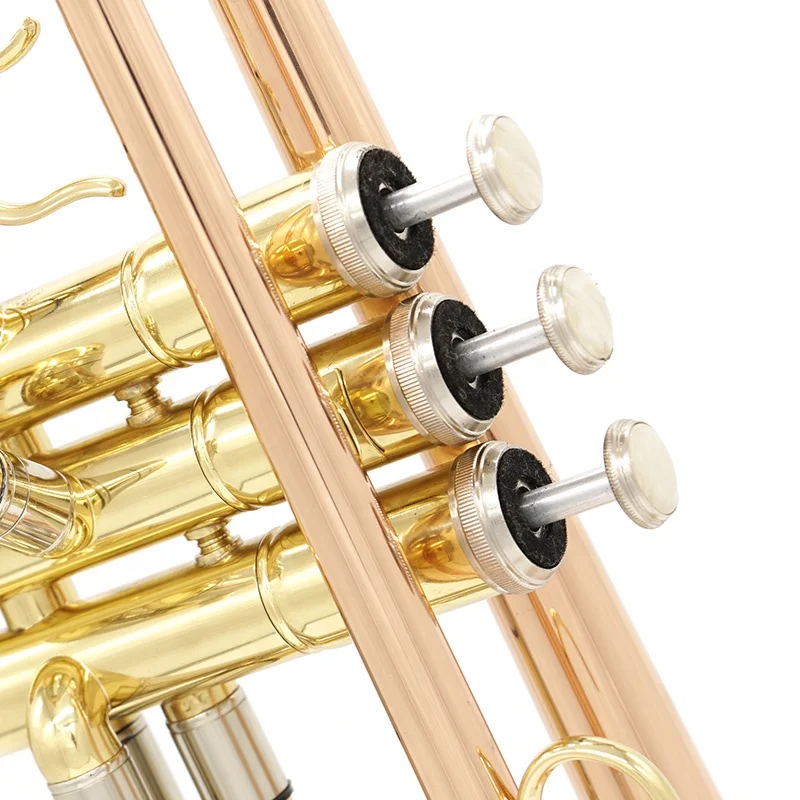 Wholesale B-flat professional three-tone trumpet phosphorous copper gold