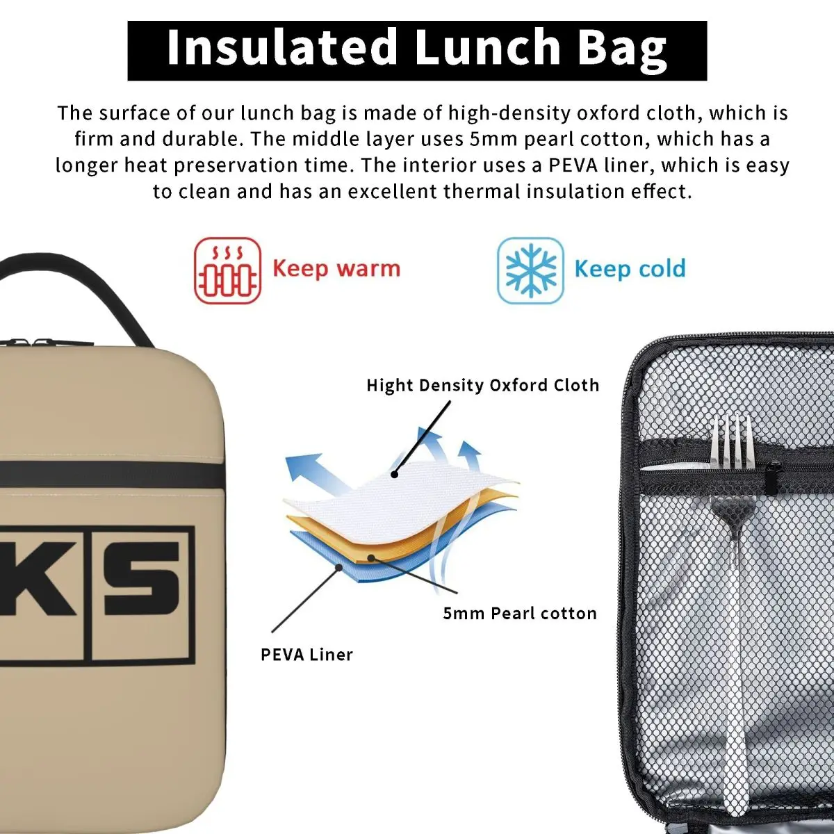 Jdm Hks Power And Sports Japanese Style Logo Insulated Lunch Bag for Women Kids Leakproof Food Boxes Thermal Lunch Box Tote