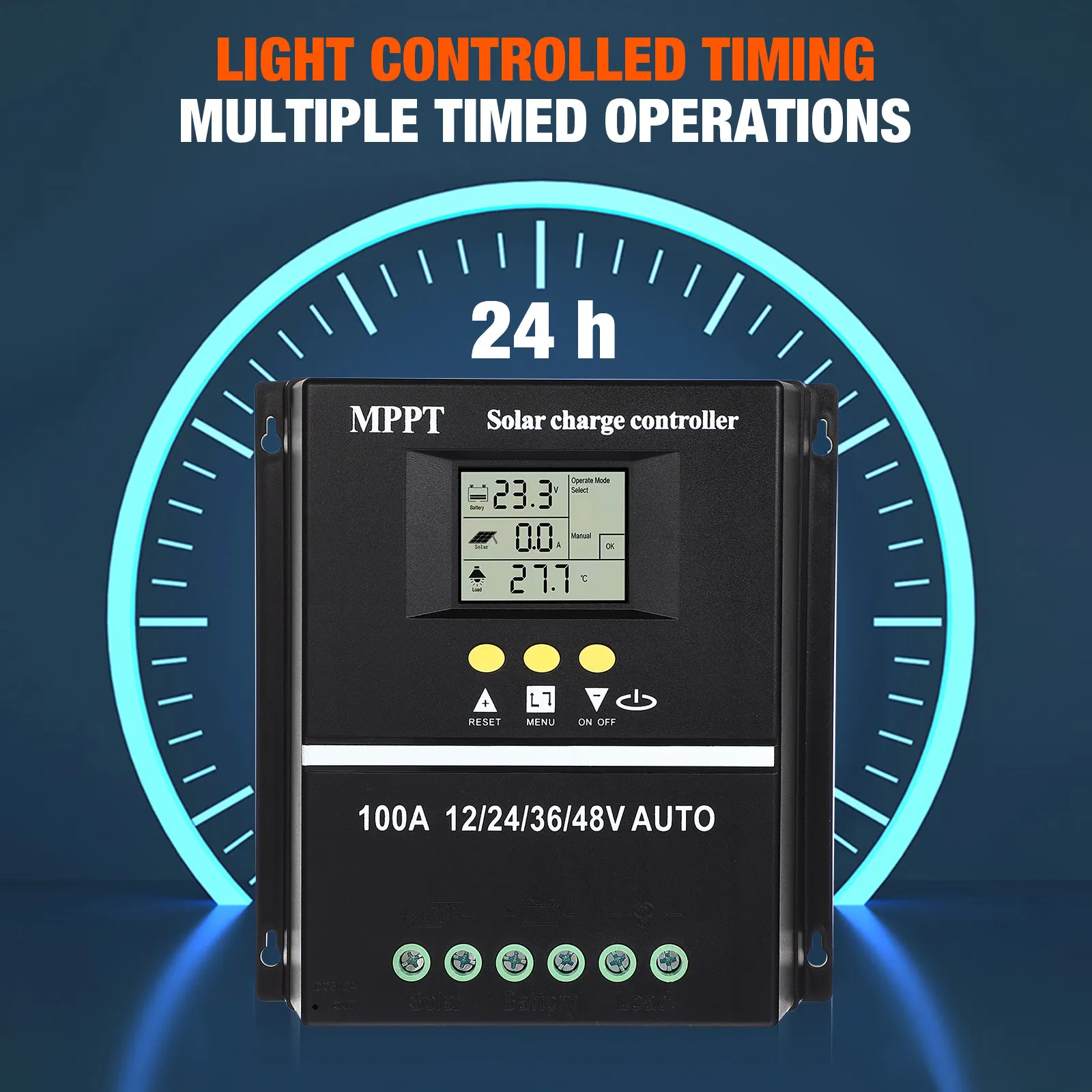 

Solar Charge Controller Mppt 12V 24V 36V 48V Solar Power Controller 100A Regulator Overcharge Protection