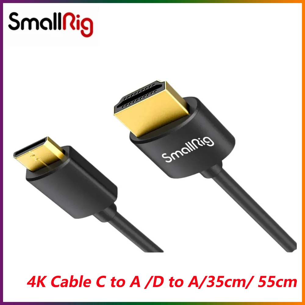 SmallRig ультратонкий высокоскоростной кабель 4K от C до A/D до A/35 см/55 см для Sony/Nikon/Canon, высокое качество 3040/3041/3042/3043