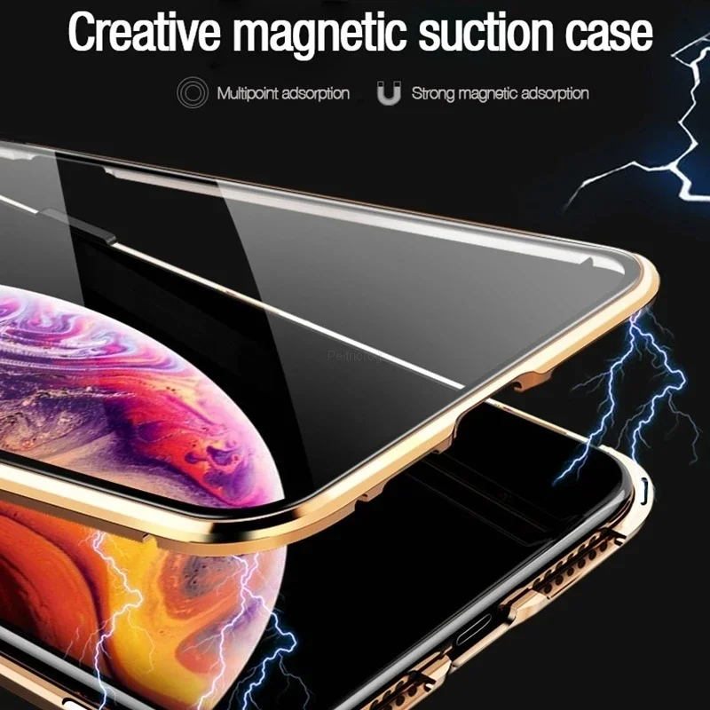 Magnetisches Gehäuse aus gehärtetem Glas mit Sichtschutz für iPhone 17 16 15 14 13 12 XR 11 Pro MAX X Plus 360 Magnet Antispy Schutzhülle – Detail 11