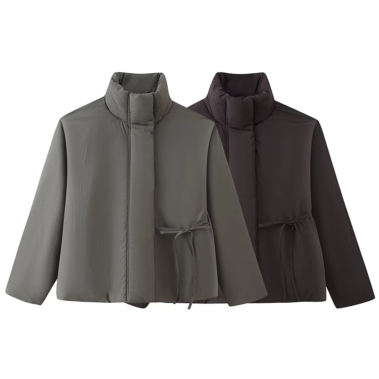 

Зимний новый продукт, женское хлопковое пальто с высоким воротником и длинными рукавами, прямой нижний бант, украшение на ремне