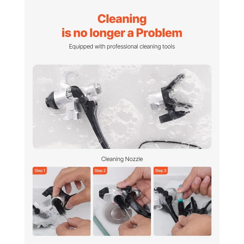 VEVOR Stand Airless Paint Sprayer, 650W High Efficiency Airless Sprayer, 3000PSI Electric Paint Sprayer Machine Extension Rod