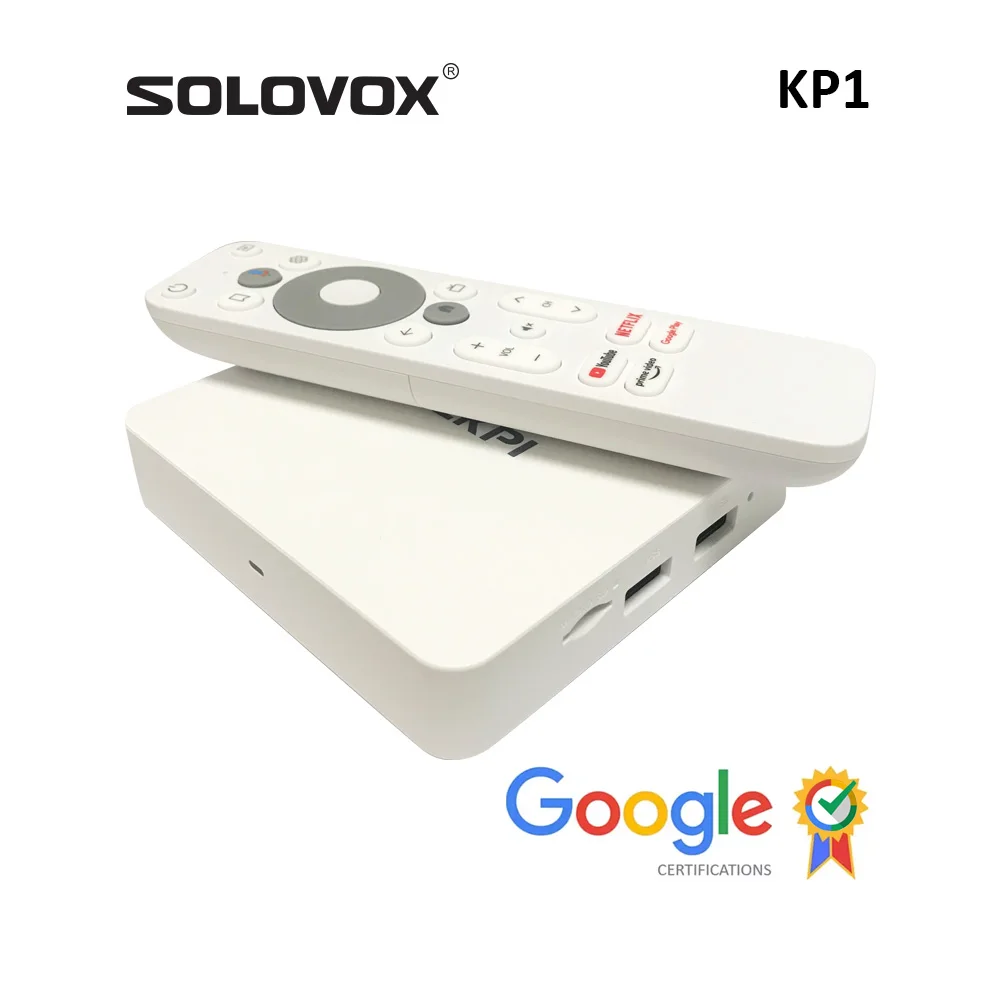 SOLOVOX Androidtv 11 KP1 Box Google معتمد Netflix 4K Full HD مدعوم DDR4 2G RAM 32G ROM KICKPI Android TV Player