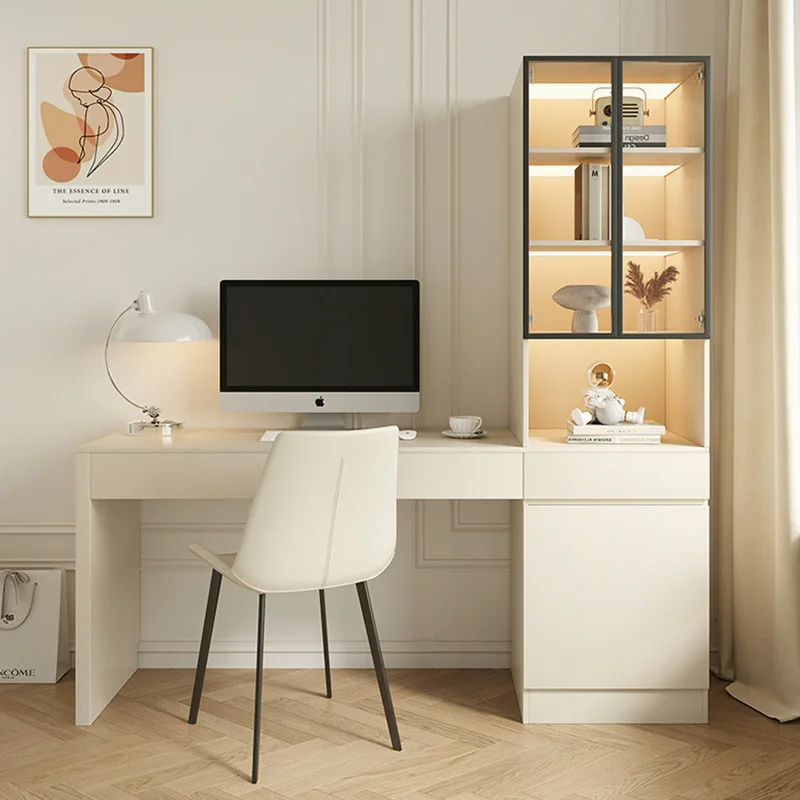 Children's desk, bookcase, integrated home small apartment combination desk, study desktop, computer, bedroom storage