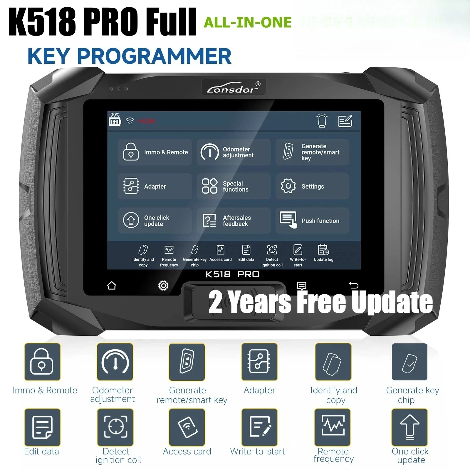 NEW Lonsdor K518 PRO Full Configuration All-in-One Key Programmer 2 Years Free Update