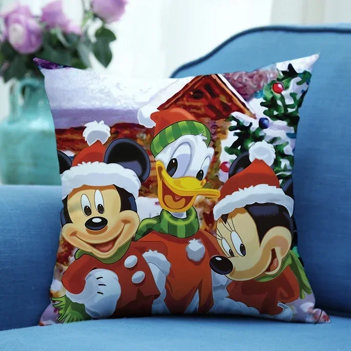 Disney Mickey Mouse Pillowcase Kawaii Mickey Print Pillowsli 45X45cm Pillowslip Bedroom Living Room Pillowsli Christmas Decor