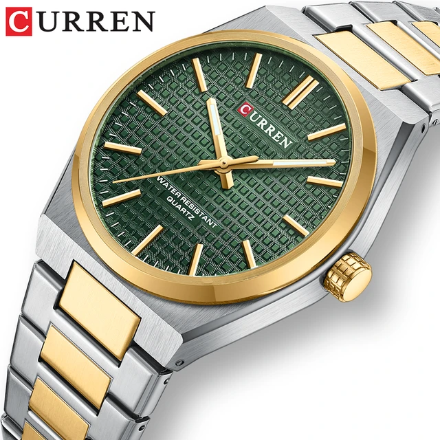 Relojes CURREN de marca de moda para hombre relojes de pulsera simples de cuarzo con correa de acero inoxidable resistentes al agua con manecillas luminosas AliExpress