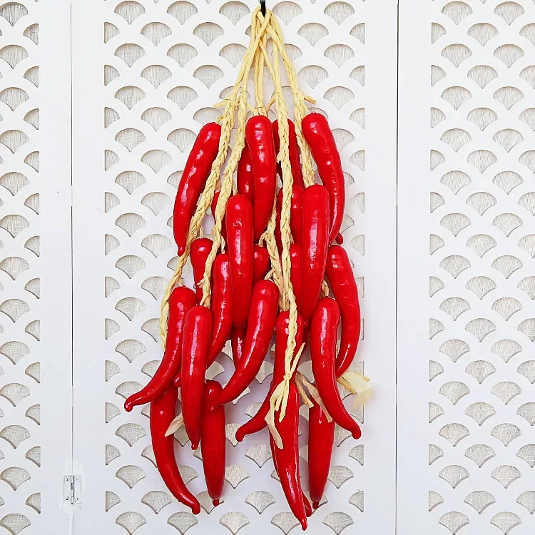 الفلفل الأحمر الأخضر الأطعمة الاصطناعية والخضروات التصوير الدعائم الأطعمة وهمية حديقة المنزل حفلة الجدار الشنق الفواكه الاصطناعية #3