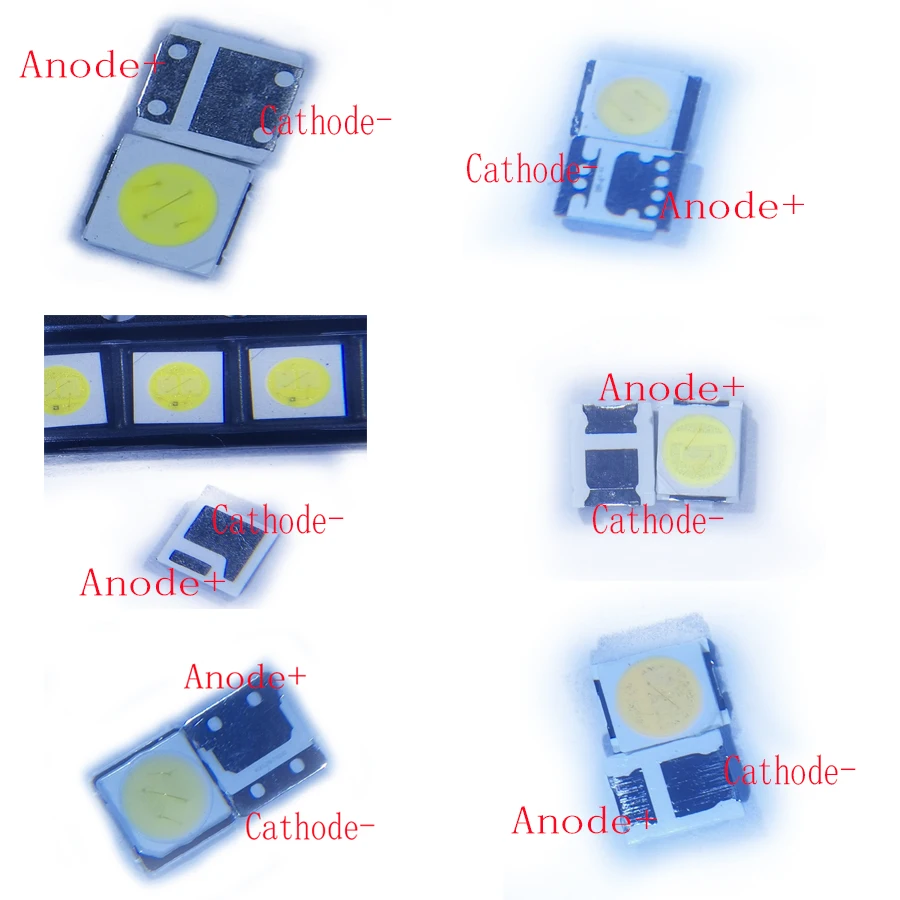 100 SZT./Lot SMD LED 2835/3030/3535 3V 6V Zimna Biel Dużej Mocy Do Taśm Podświetlenia