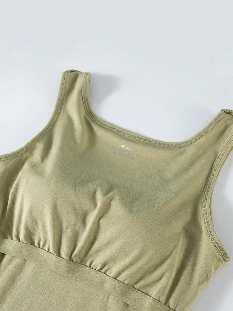 女性用インテイテッドストラップベストトップインナーウェア、胸パッド付きベース、外側ウェアとしても着用可能、美しいブラインテイテッド下着