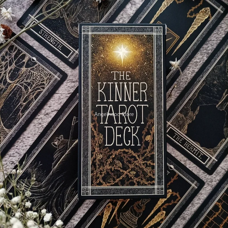 

The Kinner Tarot Deck 11.3*5.4CM English Version Board Game with 78 Cards for Beginners and Enthusiasts-Dice