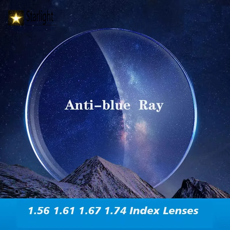 

1,56 1,61 1,67 анти-синий свет близорукость рецепт полистирол смола асферические очки линзы дальнозоркость линзы для чтения прозрачные