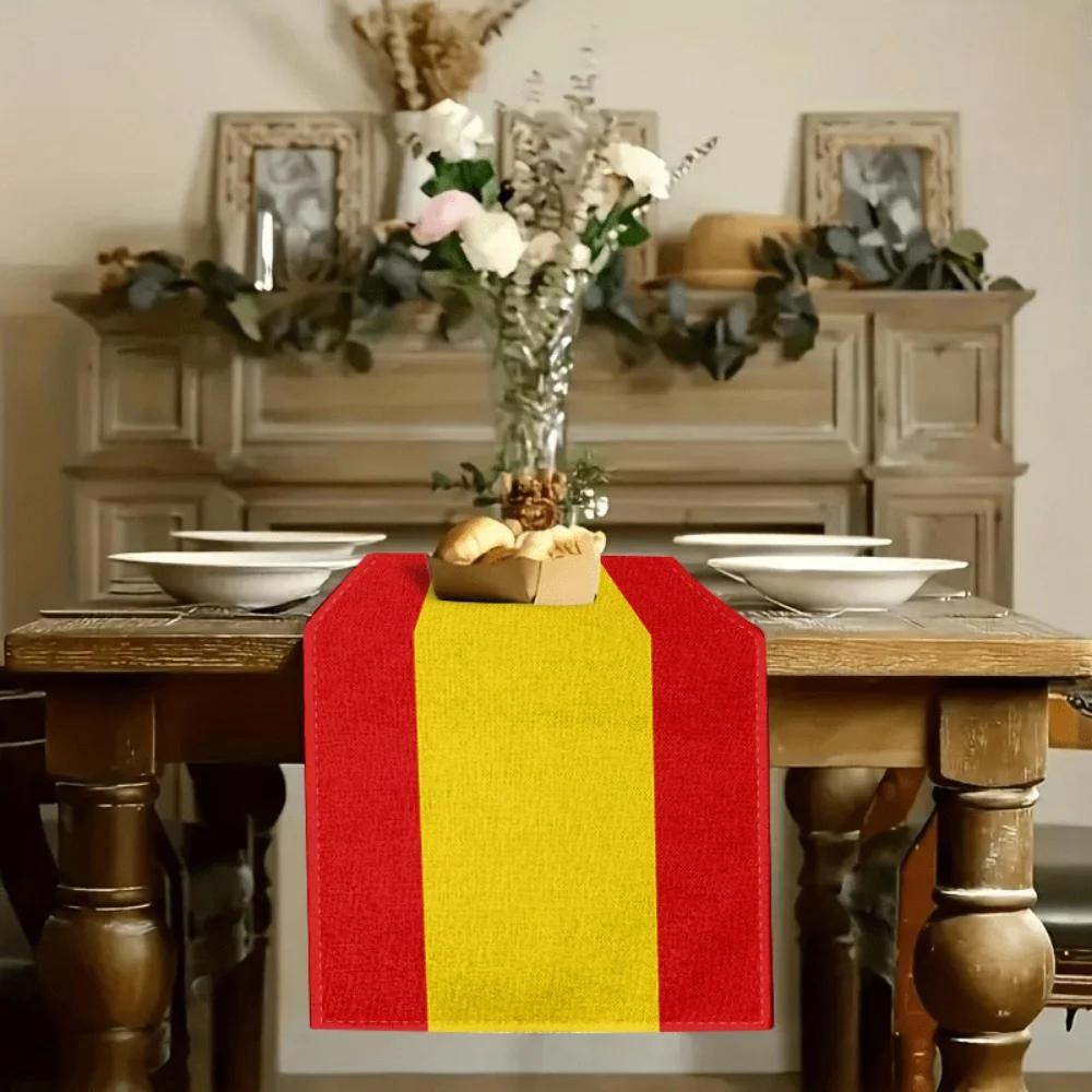 1pc Modern Two-Tone Table Runner - Elegant Dining Decor  -Easy-Clean Kitchen & Party Decoration for Christmas