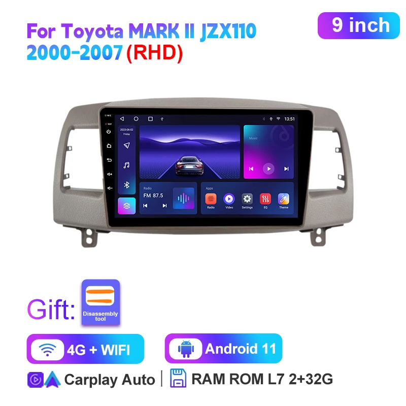 Android 13.0 Car Stereo Multimedia For Toyota MARK II JZX110 2000