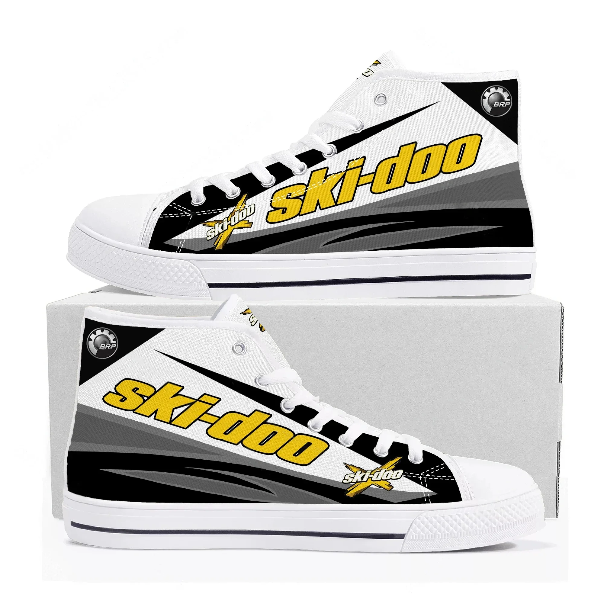 

Кроссовки Ski-doo с высоким верхом для мужчин, женщин и подростков, высококачественные кеды из канваса с принтом «Призрачный фонарь-тыква», обувь на заказ