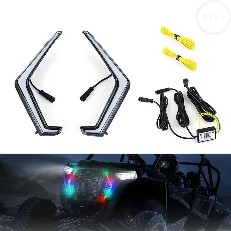

A Pair For Polaris RZR XP 1000 Turbo 2018-2021 UTV ATV LED Front Accent Light Turn Signal Lights Good Hot