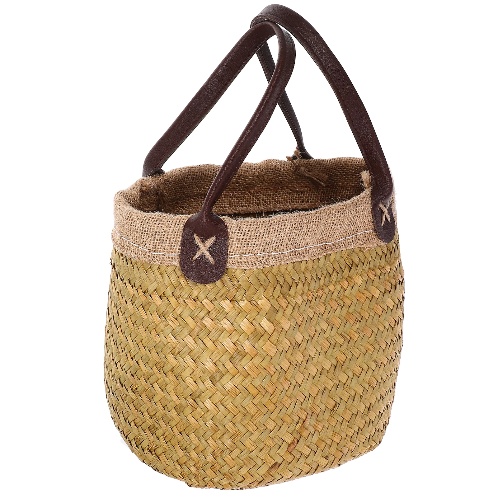 

Large Straw H woven Baskets Lightweight Portable Woven Basket Multi purpose Decorative Seaweed Plant Indoor Storage