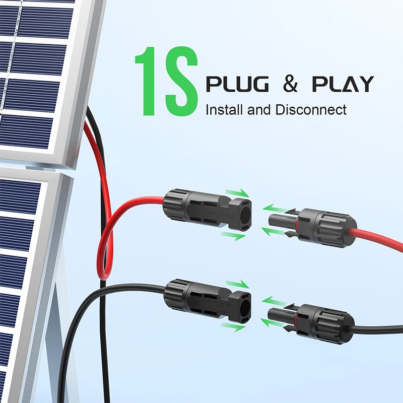 5 Pairs Solar Connectors 30A Y-Branch Cable, Solar Cable Parallel Adaptor Solar Panel Wire Connectors in Pair for Solar Panel image 3